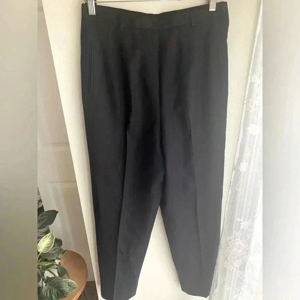 VINTAGE 100% Wool Talbots Women’s Size 10 Dress Pants Black High Waist Straight